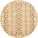 Round Abstract Orange Modern Rug, abs742