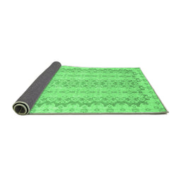 Sideview of Abstract Emerald Green Modern Rug, abs742emgrn