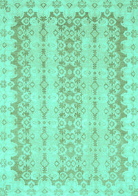 Abstract Turquoise Modern Rug, abs742turq