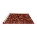 Sideview of Machine Washable Abstract Dark Red Rug, wshabs743