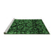 Sideview of Machine Washable Abstract Emerald Green Modern Area Rugs, wshabs743emgrn