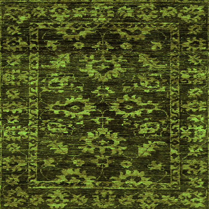 Square Machine Washable Abstract Green Modern Area Rugs, wshabs743grn