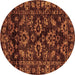 Round Machine Washable Abstract Brown Modern Rug, wshabs743brn