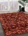 Machine Washable Abstract Dark Red Rug in a Family Room, wshabs743