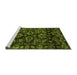 Sideview of Machine Washable Abstract Green Modern Area Rugs, wshabs743grn