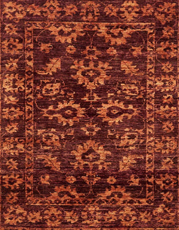 Abstract Dark Red Modern Rug, abs743