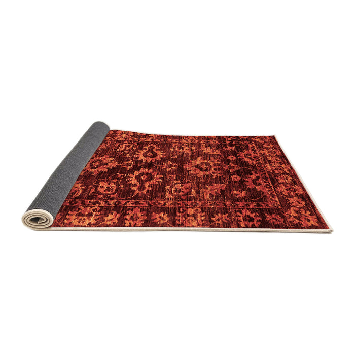 Sideview of Abstract Orange Modern Rug, abs743org