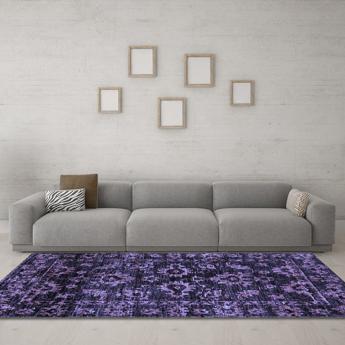 Machine Washable Abstract Blue Modern Rug in a Living Room, wshabs743blu
