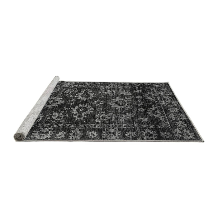 Sideview of Machine Washable Abstract Gray Modern Rug, wshabs743gry