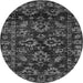 Round Machine Washable Abstract Gray Modern Rug, wshabs743gry