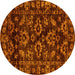 Round Abstract Yellow Modern Rug, abs743yw