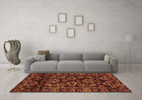 Machine Washable Abstract Brown Modern Rug, wshabs743brn