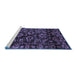 Sideview of Machine Washable Abstract Blue Modern Rug, wshabs743blu