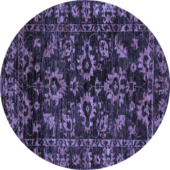 Round Abstract Blue Modern Rug, abs743blu