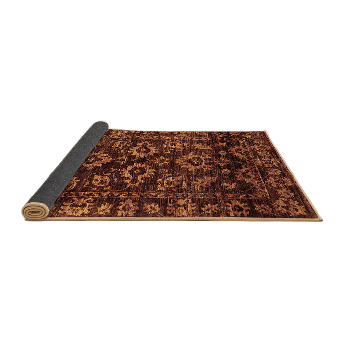 Sideview of Abstract Brown Modern Rug, abs743brn