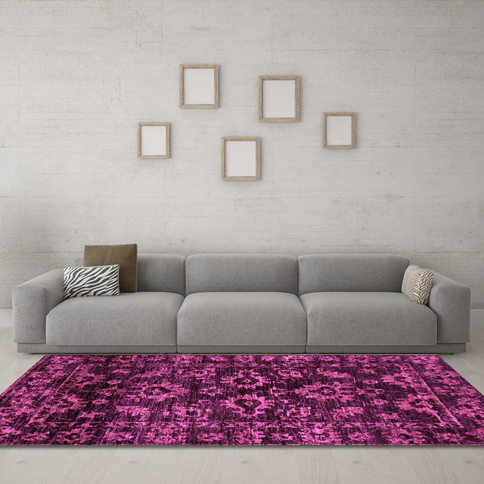Machine Washable Abstract Purple Modern Area Rugs in a Living Room, wshabs743pur