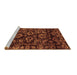 Sideview of Machine Washable Abstract Brown Modern Rug, wshabs743brn