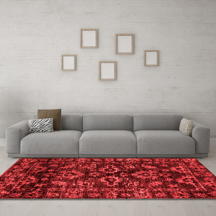 Modern Red Washable Rugs