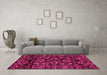 Machine Washable Abstract Pink Modern Rug in a Living Room, wshabs743pnk