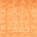 Square Oriental Orange Traditional Rug, abs744org