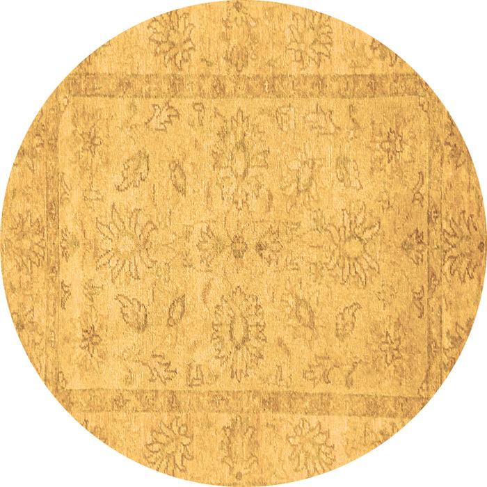 Round Machine Washable Oriental Brown Traditional Rug, wshabs744brn