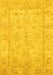 Machine Washable Oriental Yellow Traditional Rug, wshabs744yw