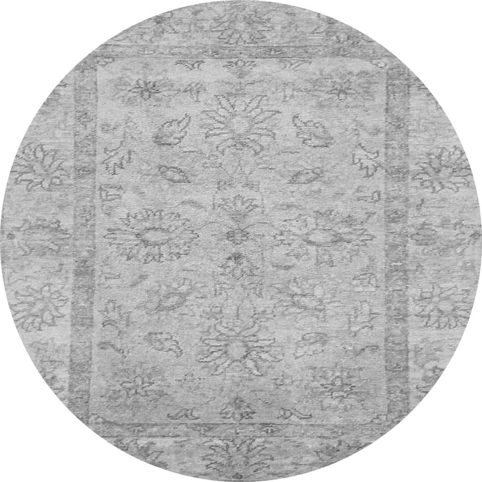 Round Oriental Gray Traditional Rug, abs744gry