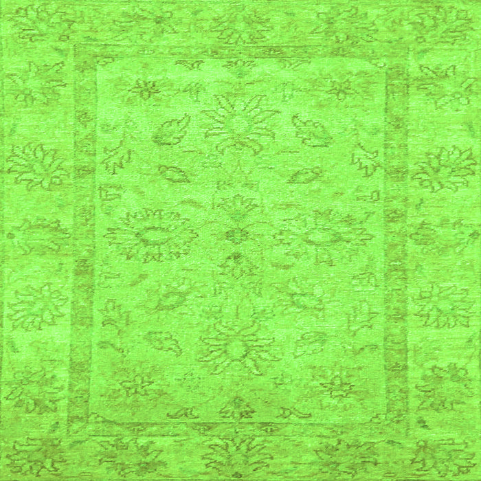 Square Oriental Green Traditional Rug, abs744grn
