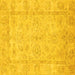 Square Oriental Yellow Traditional Rug, abs744yw