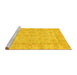 Sideview of Machine Washable Oriental Yellow Traditional Rug, wshabs744yw