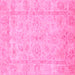 Square Oriental Pink Traditional Rug, abs744pnk