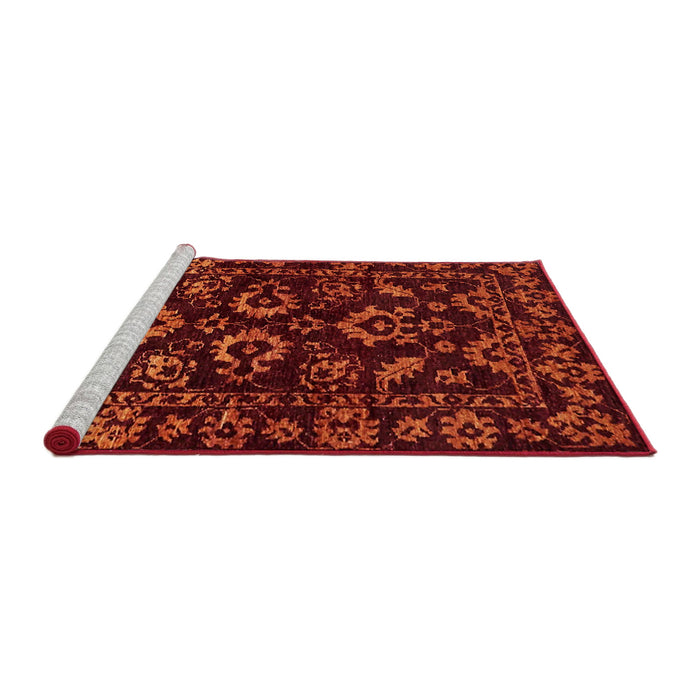 Sideview of Machine Washable Abstract Dark Red Rug, wshabs745