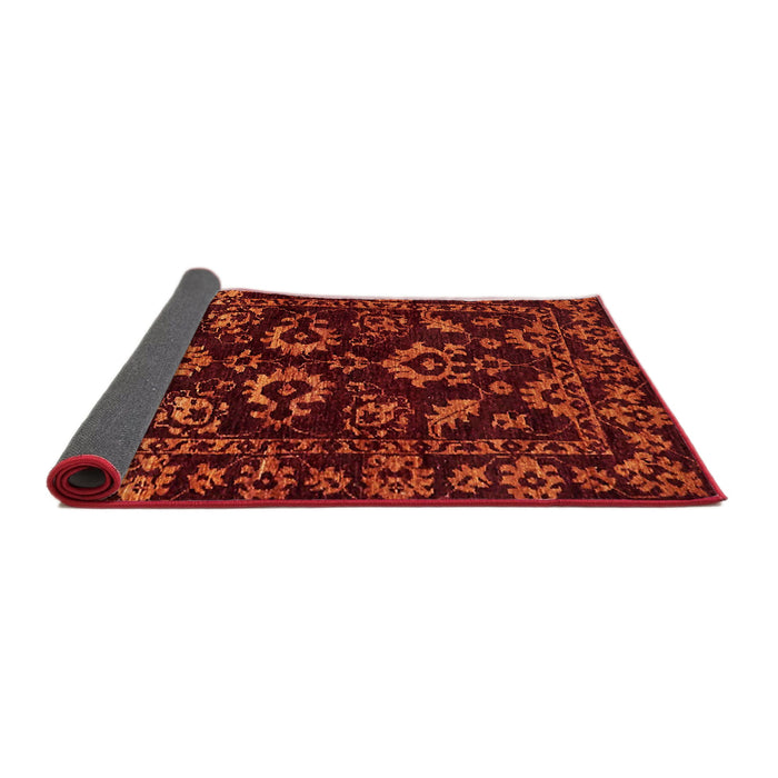 Sideview of Abstract Dark Red Oriental Rug, abs745
