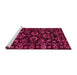 Sideview of Machine Washable Oriental Pink Traditional Rug, wshabs745pnk