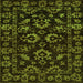 Square Machine Washable Oriental Green Traditional Area Rugs, wshabs745grn