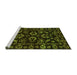 Sideview of Machine Washable Oriental Green Traditional Area Rugs, wshabs745grn