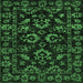 Square Oriental Emerald Green Traditional Rug, abs745emgrn