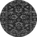 Round Machine Washable Oriental Gray Traditional Rug, wshabs745gry