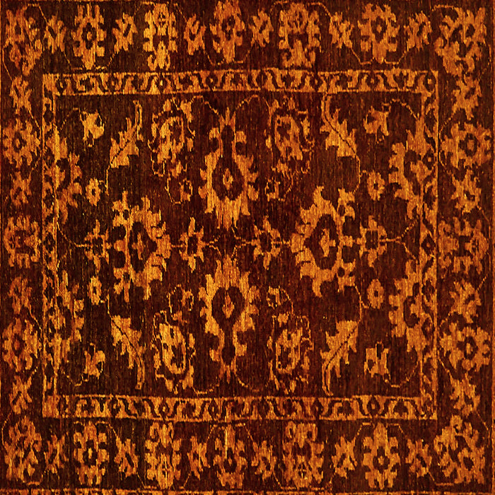Square Oriental Yellow Traditional Rug, abs745yw