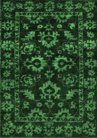 Oriental Emerald Green Traditional Rug, abs745emgrn