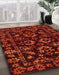 Abstract Dark Red Oriental Rug in Family Room, abs745