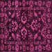 Square Machine Washable Oriental Purple Traditional Area Rugs, wshabs745pur