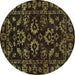 Round Oriental Turquoise Traditional Rug, abs745turq