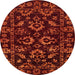 Round Machine Washable Abstract Dark Red Rug, wshabs745