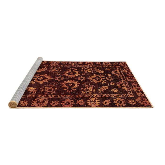Sideview of Machine Washable Oriental Brown Traditional Rug, wshabs745brn