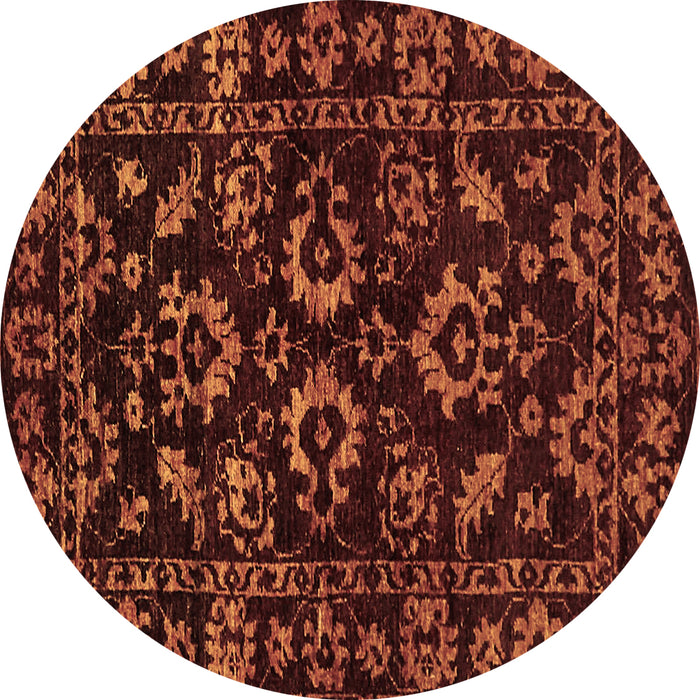 Round Machine Washable Oriental Brown Traditional Rug, wshabs745brn