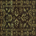 Square Oriental Turquoise Traditional Rug, abs745turq