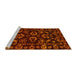 Sideview of Machine Washable Oriental Yellow Traditional Rug, wshabs745yw