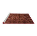 Sideview of Machine Washable Abstract Dark Red Rug, wshabs746