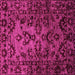 Square Machine Washable Abstract Pink Modern Rug, wshabs746pnk